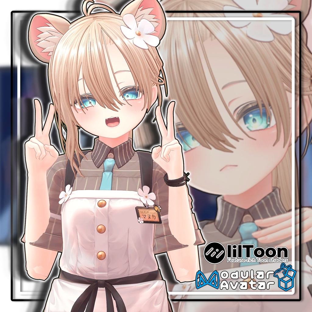 【11アバター対応】かたみみハーフアップ/Side Ear Half-up【髪型】