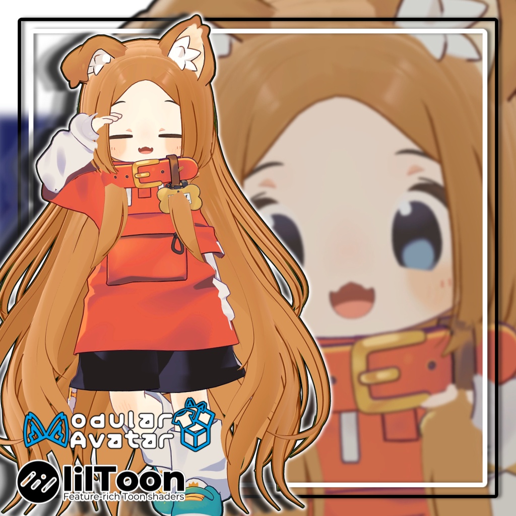 【14アバター対応】おでこ出しロングヘア/Forehead_longhair【髪型】