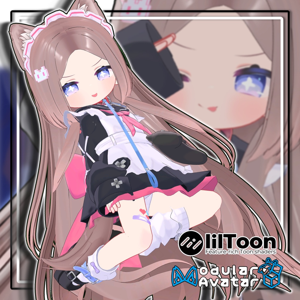 【14アバター対応】おでこ出しロングヘア/Forehead_longhair【髪型】