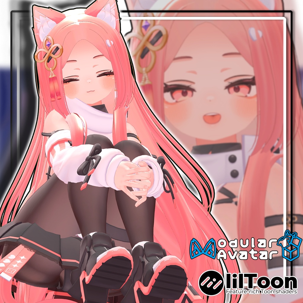 【14アバター対応】おでこ出しロングヘア/Forehead_longhair【髪型】