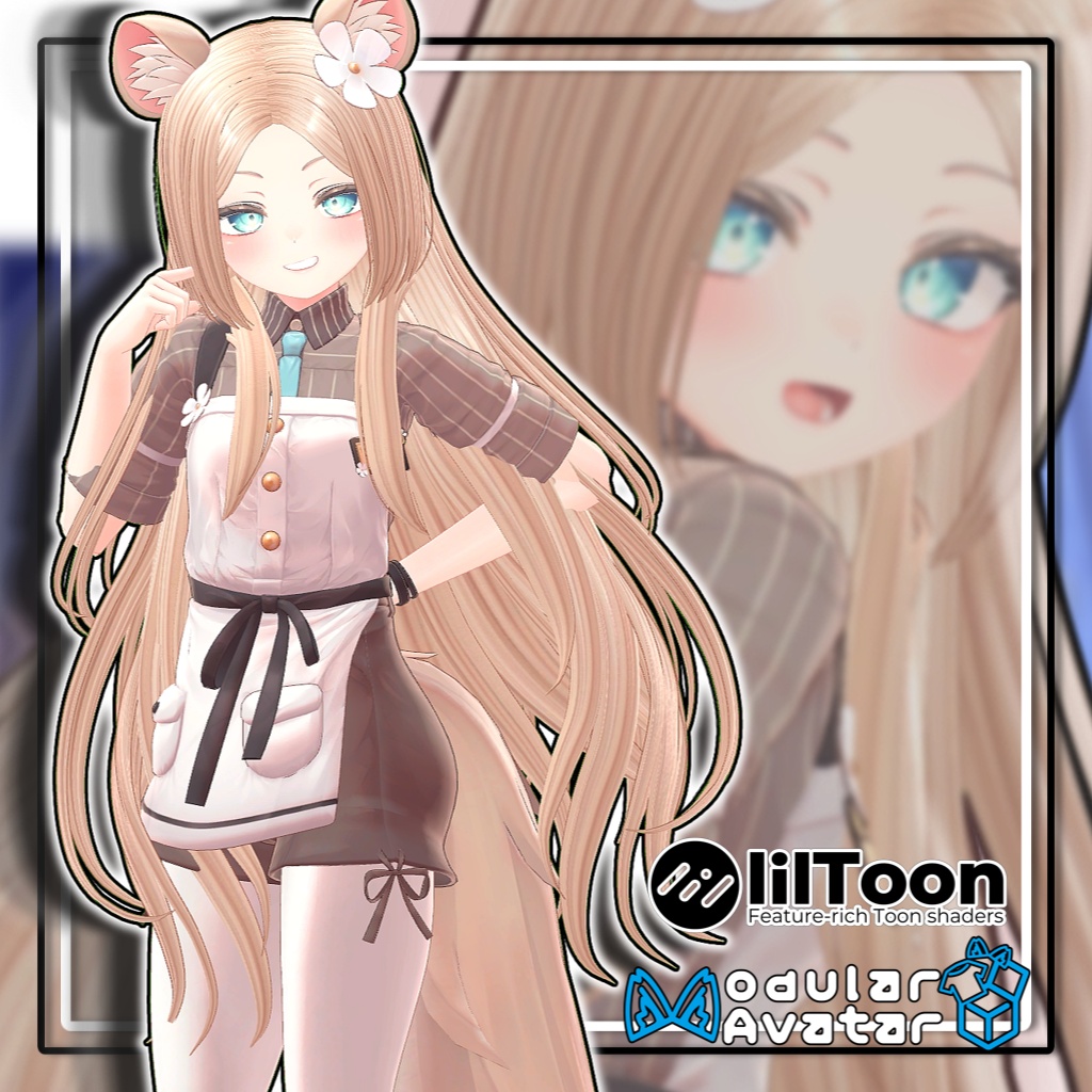 【14アバター対応】おでこ出しロングヘア/Forehead_longhair【髪型】