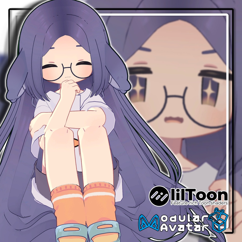 【14アバター対応】おでこ出しロングヘア/Forehead_longhair【髪型】