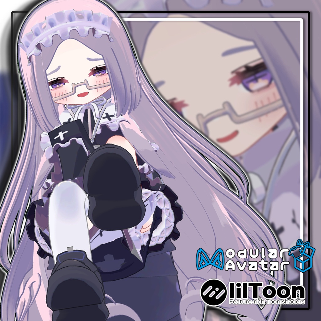 【14アバター対応】おでこ出しロングヘア/Forehead_longhair【髪型】