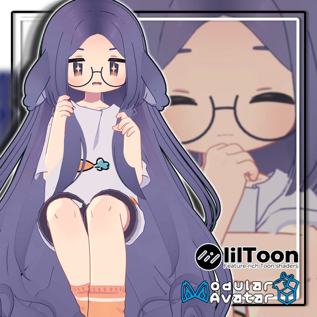 【14アバター対応】おでこ出しロングヘア/Forehead_longhair【髪型】