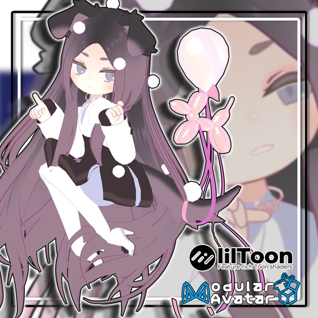 【14アバター対応】おでこ出しロングヘア/Forehead_longhair【髪型】