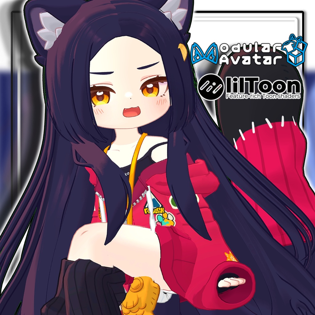 【14アバター対応】おでこ出しロングヘア/Forehead_longhair【髪型】