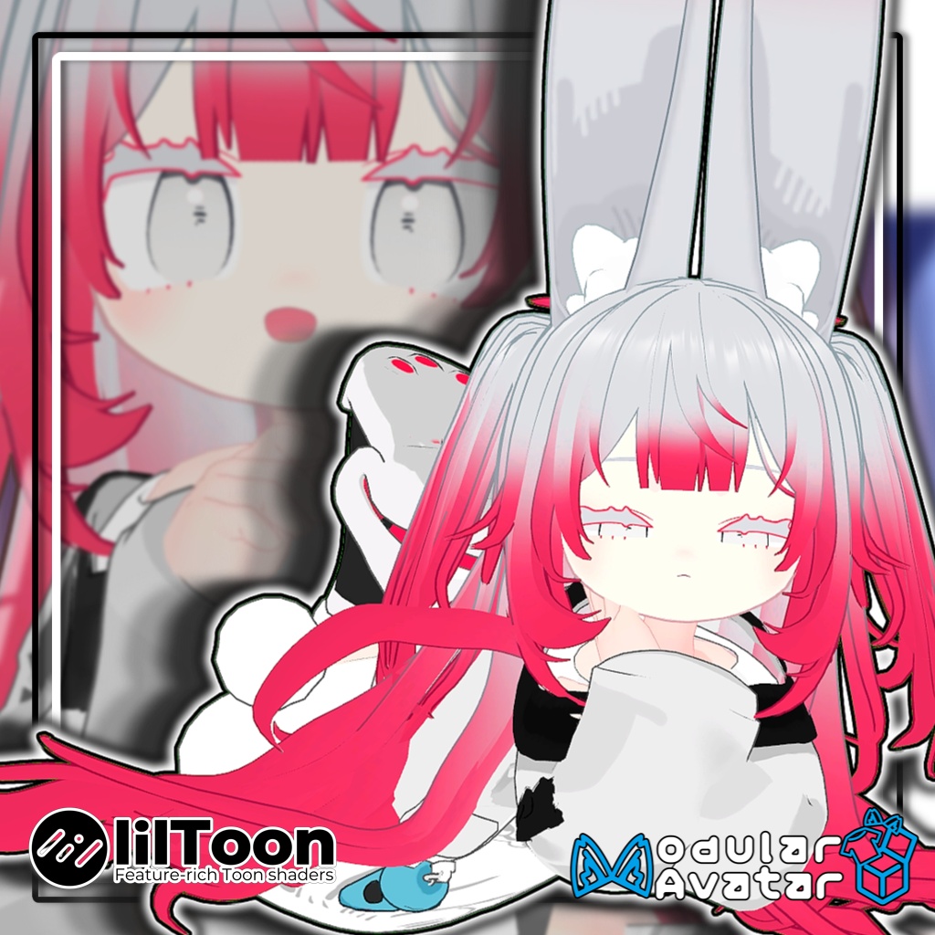 【複数アバター対応】🌸ハーフツインテール/Half Twintails【髪型】