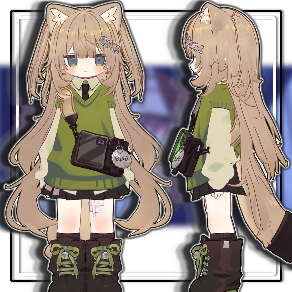 【複数アバター対応】🌸ハーフツインテール/Half Twintails【髪型】