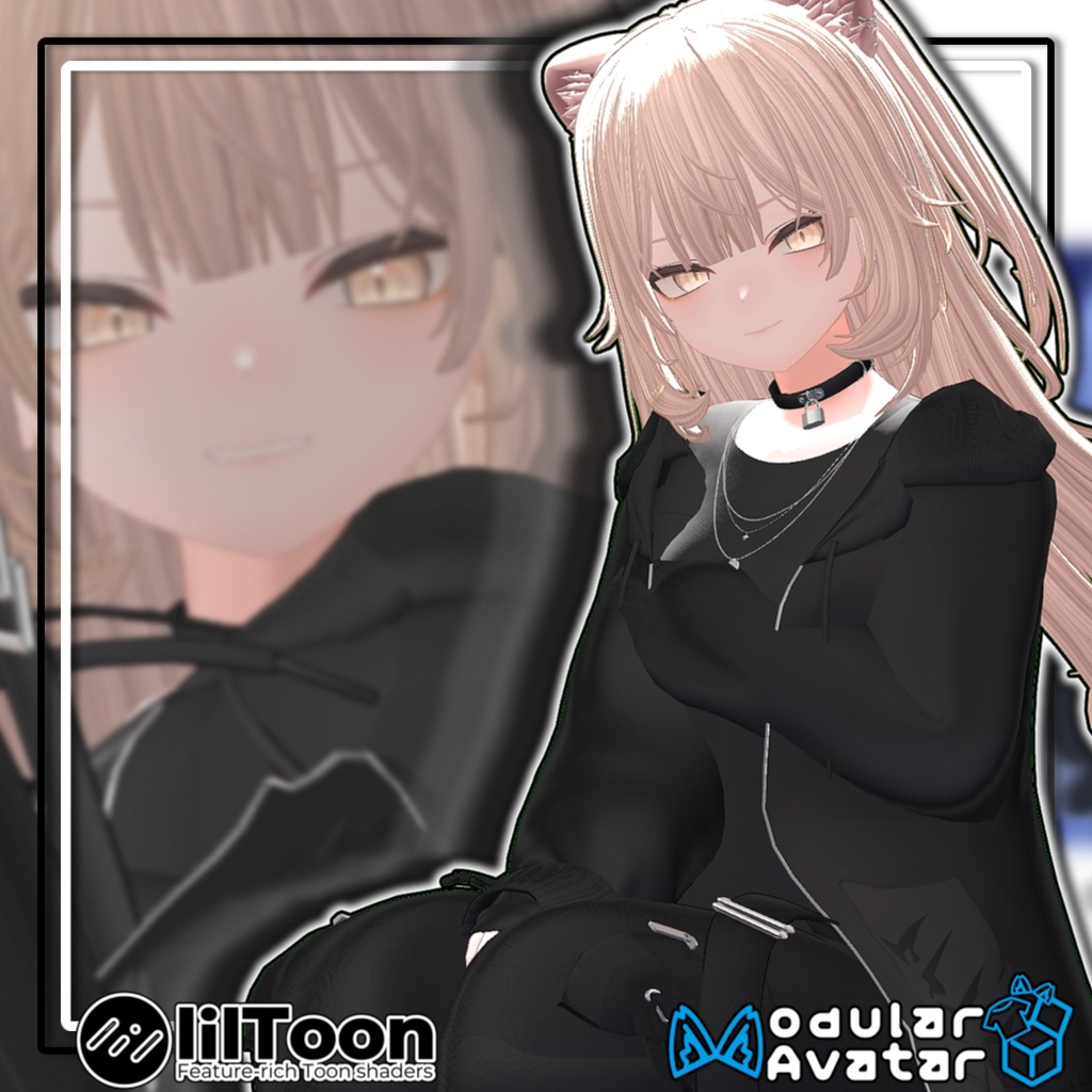 【複数アバター対応】🌸ハーフツインテール/Half Twintails【髪型】