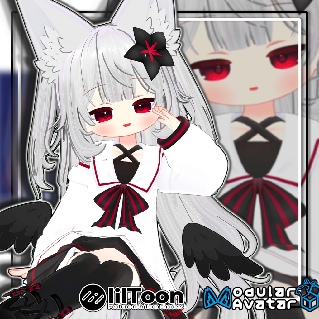 【複数アバター対応】🌸ハーフツインテール/Half Twintails【髪型】