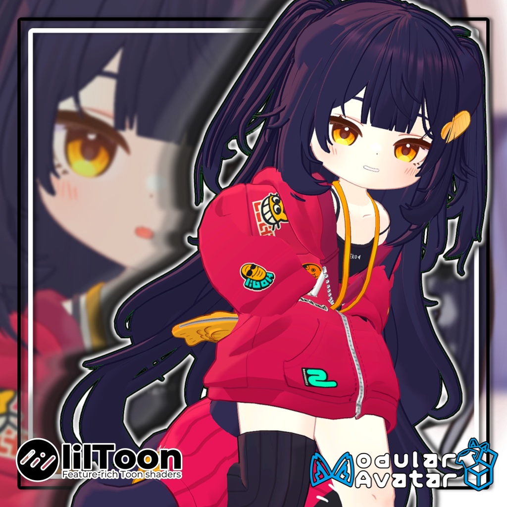 【複数アバター対応】🌸ハーフツインテール/Half Twintails【髪型】