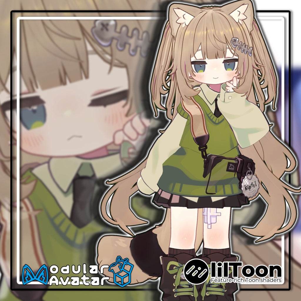 【複数アバター対応】🌸ハーフツインテール/Half Twintails【髪型】