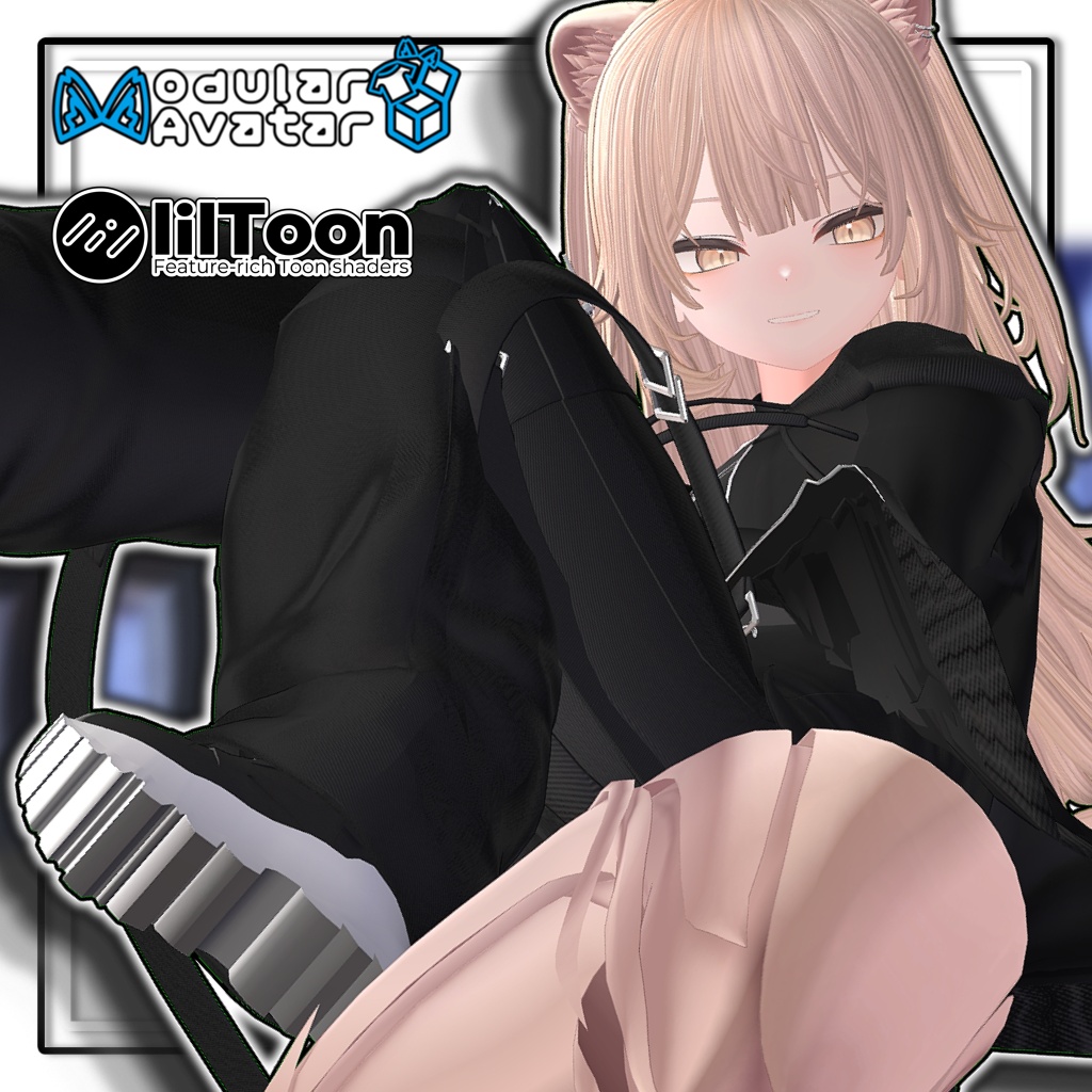 【複数アバター対応】🌸ハーフツインテール/Half Twintails【髪型】