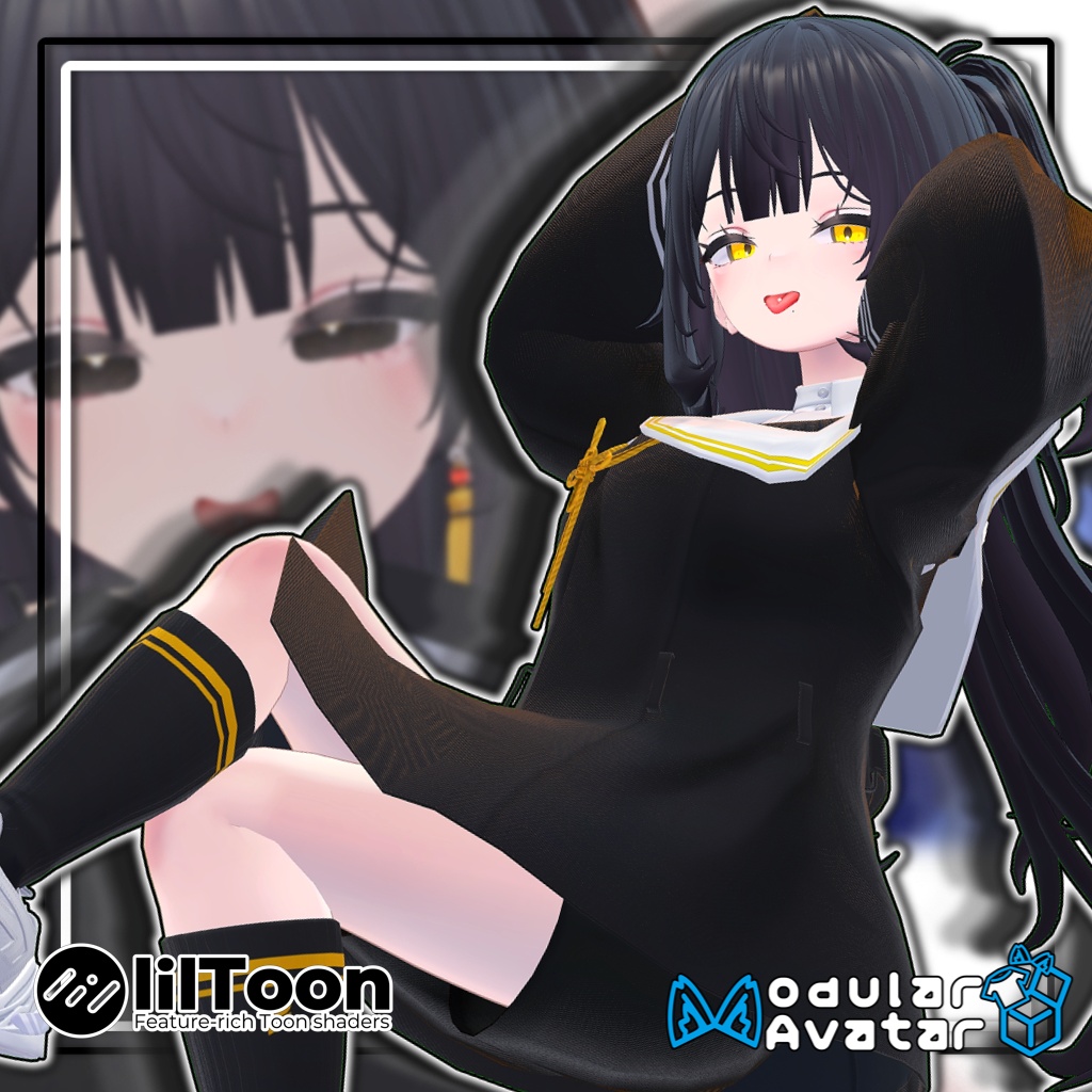 【複数アバター対応】🌸ハーフツインテール/Half Twintails【髪型】
