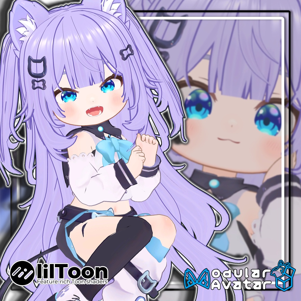 【複数アバター対応】🌸ハーフツインテール/Half Twintails【髪型】