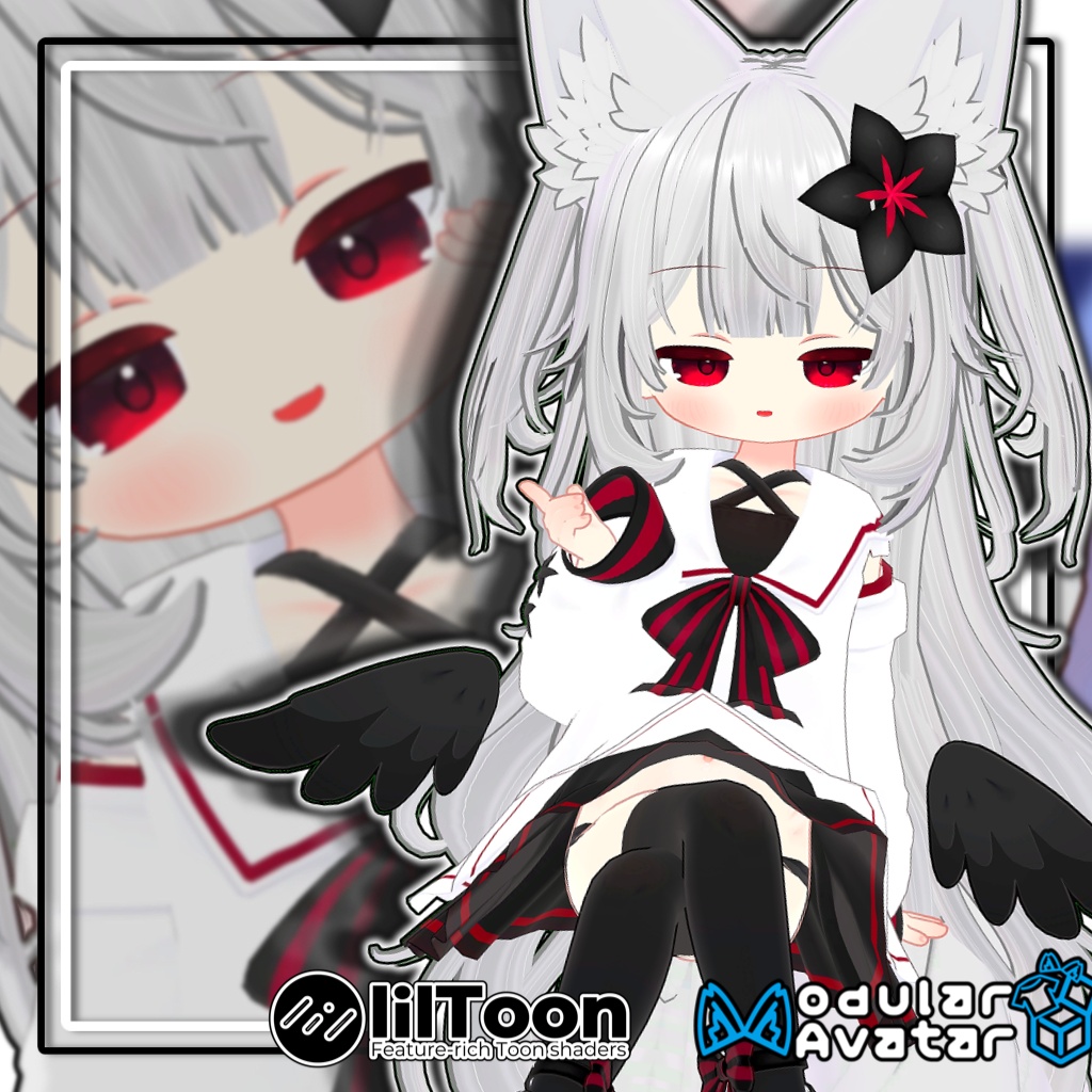 【複数アバター対応】🌸ハーフツインテール/Half Twintails【髪型】