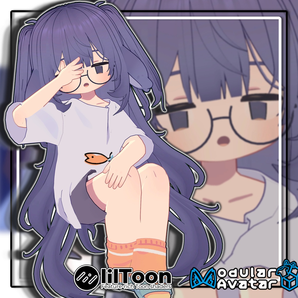 【複数アバター対応】🌸ハーフツインテール/Half Twintails【髪型】