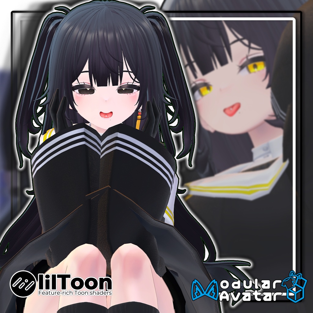 【複数アバター対応】🌸ハーフツインテール/Half Twintails【髪型】
