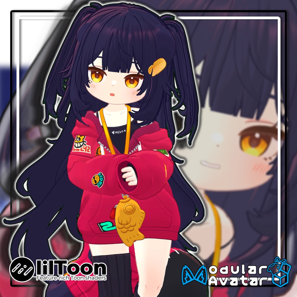 【複数アバター対応】🌸ハーフツインテール/Half Twintails【髪型】