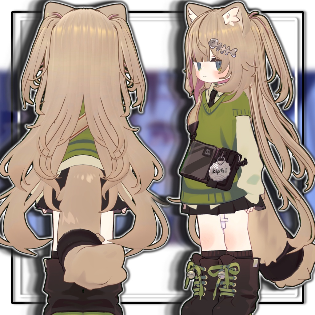 【複数アバター対応】🌸ハーフツインテール/Half Twintails【髪型】