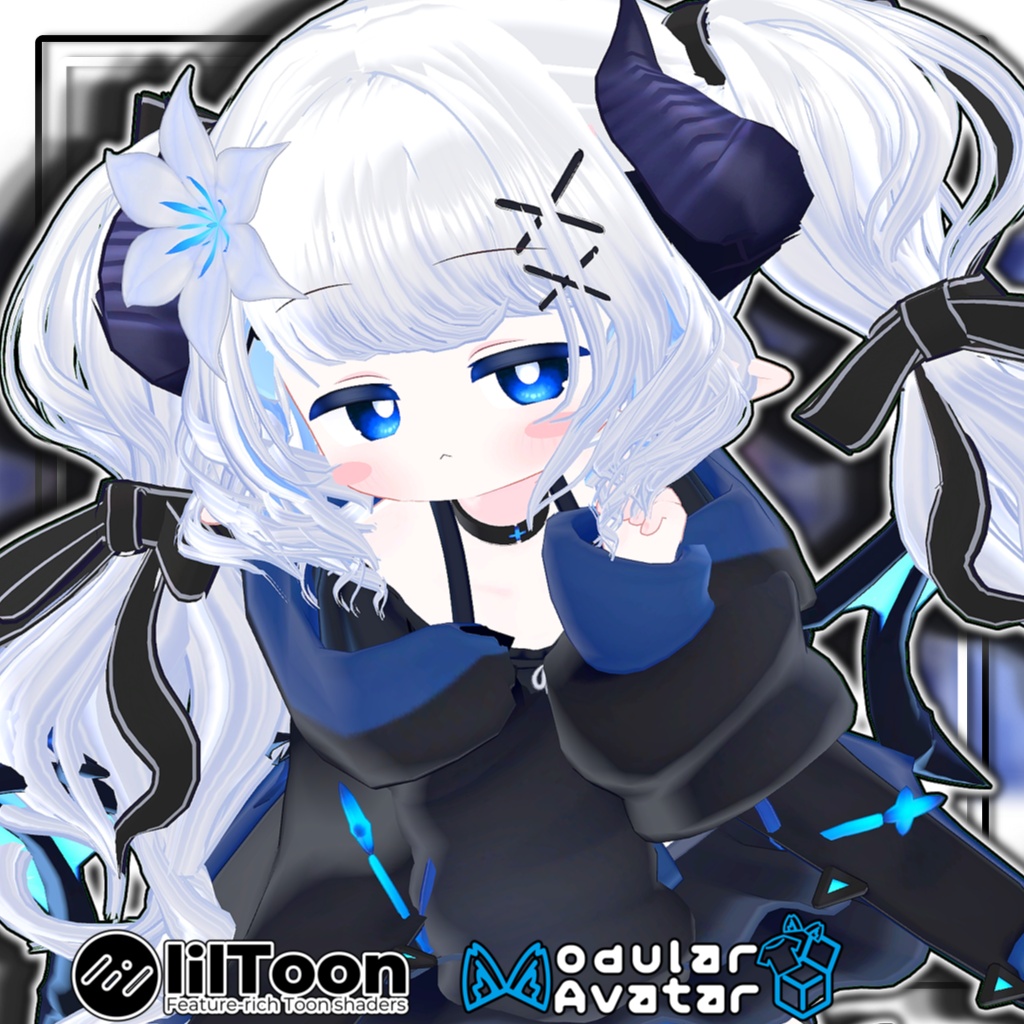 【複数アバター対応】🐉ドラゴニックふわもこツイン🎀【髪型】