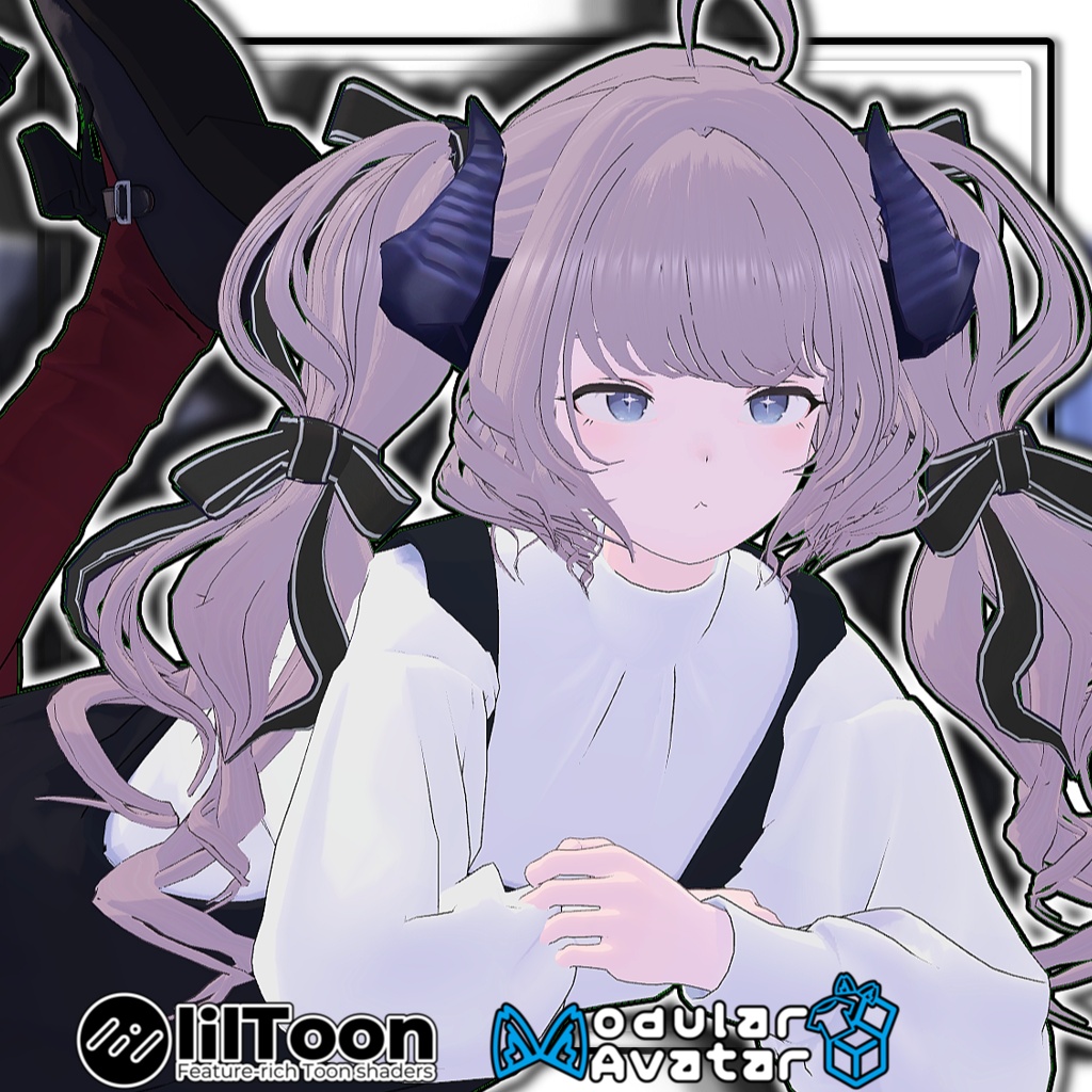 【複数アバター対応】🐉ドラゴニックふわもこツイン🎀【髪型】