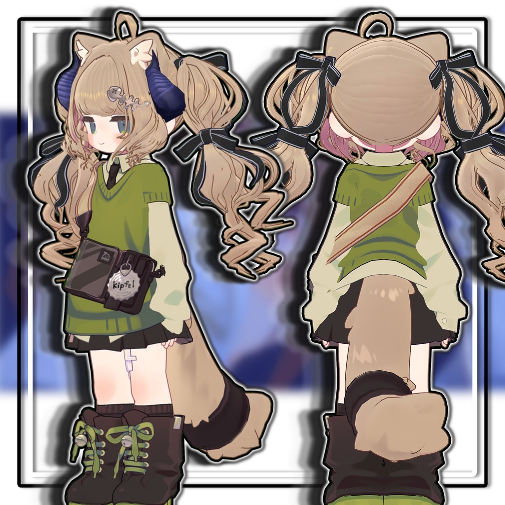 【複数アバター対応】🐉ドラゴニックふわもこツイン🎀【髪型】
