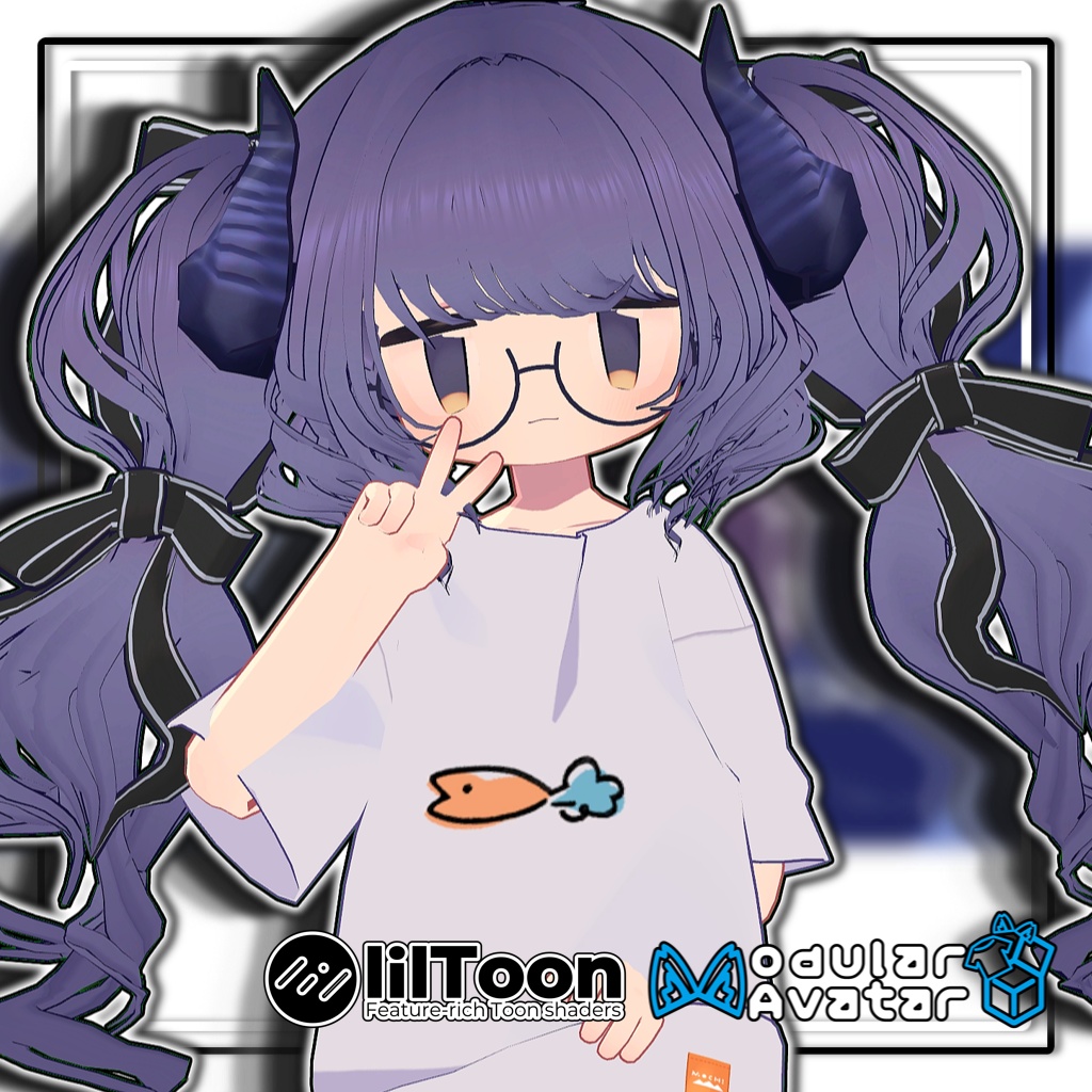 【複数アバター対応】🐉ドラゴニックふわもこツイン🎀【髪型】