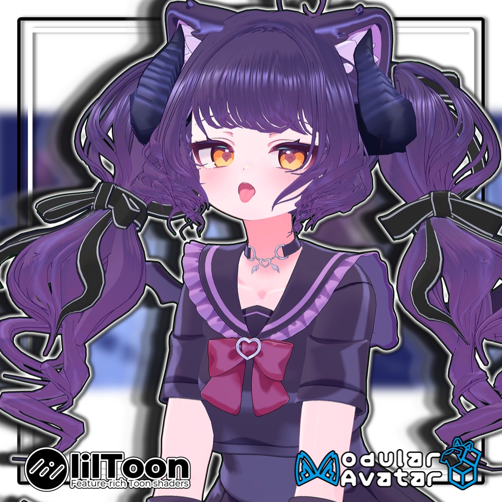 【複数アバター対応】🐉ドラゴニックふわもこツイン🎀【髪型】