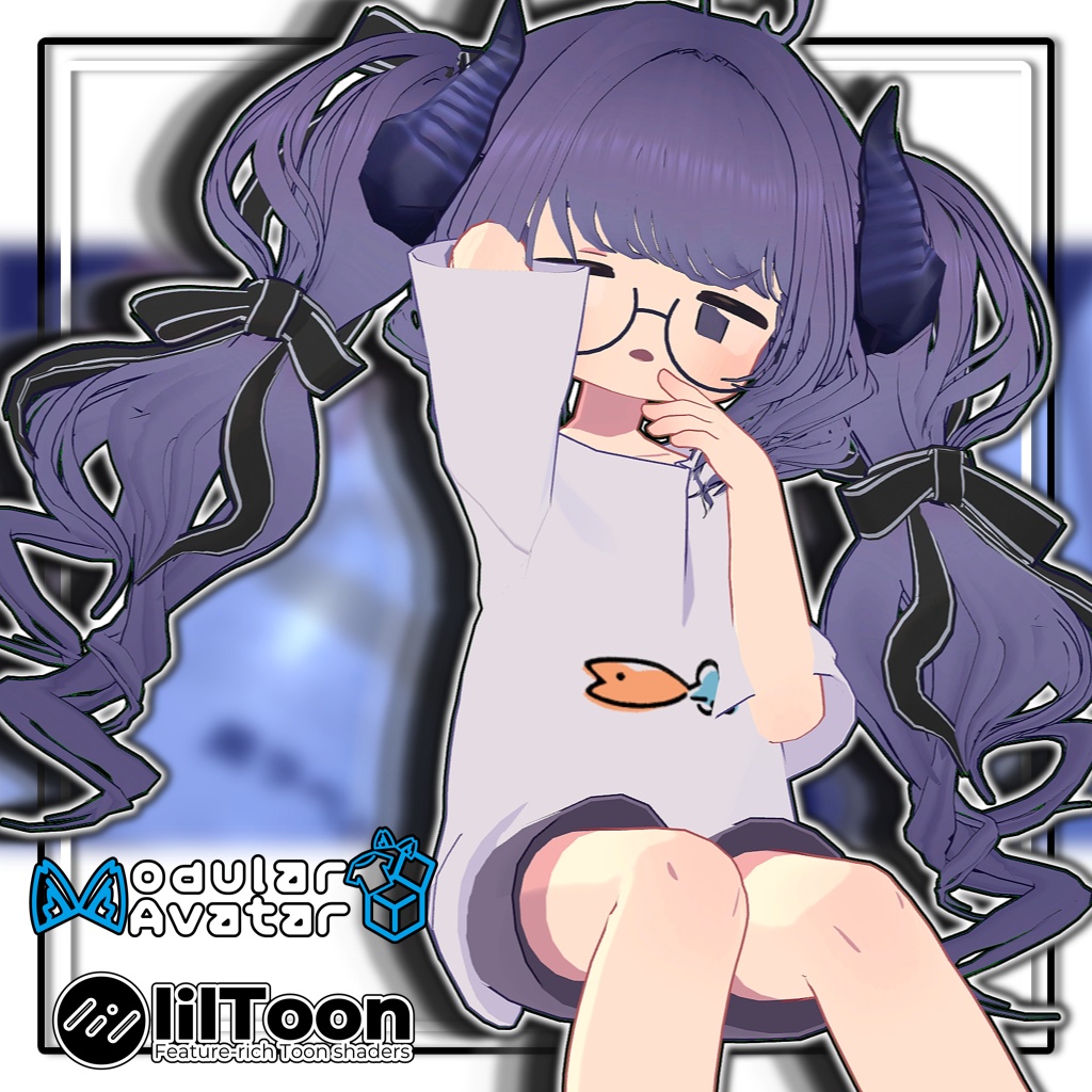 【複数アバター対応】🐉ドラゴニックふわもこツイン🎀【髪型】