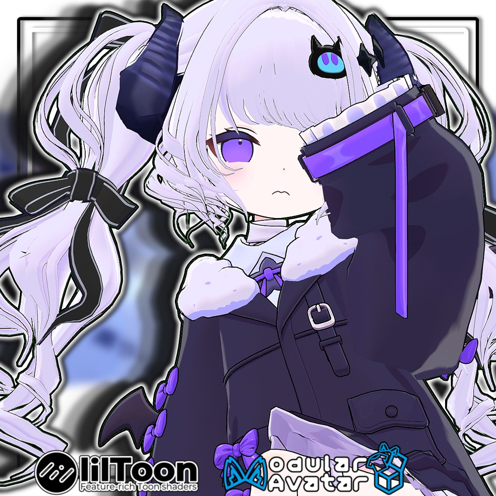 【複数アバター対応】🐉ドラゴニックふわもこツイン🎀【髪型】
