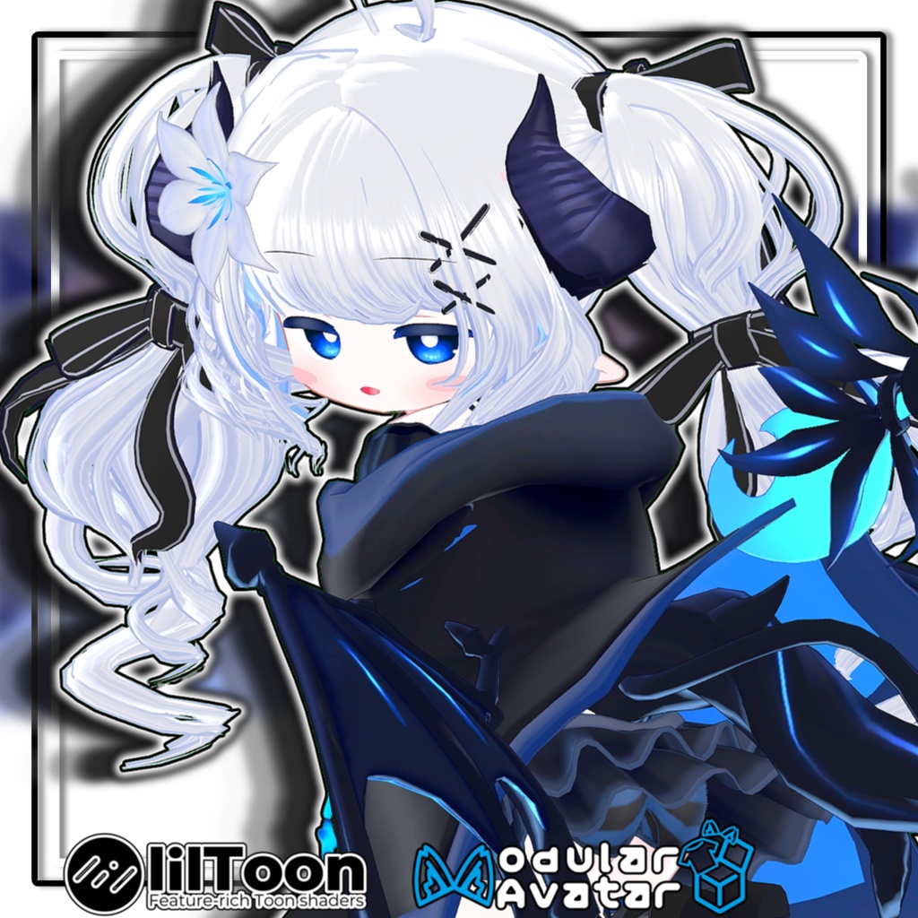 【複数アバター対応】🐉ドラゴニックふわもこツイン🎀【髪型】