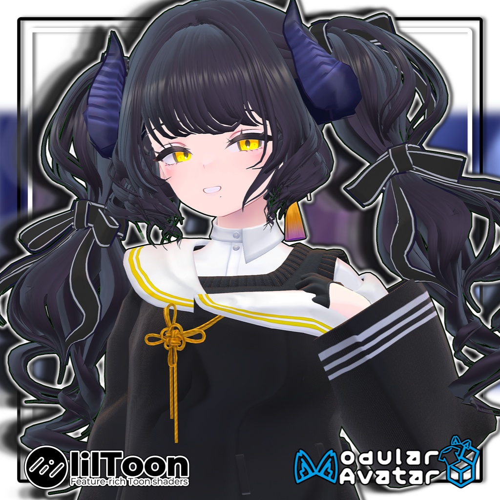 【複数アバター対応】🐉ドラゴニックふわもこツイン🎀【髪型】