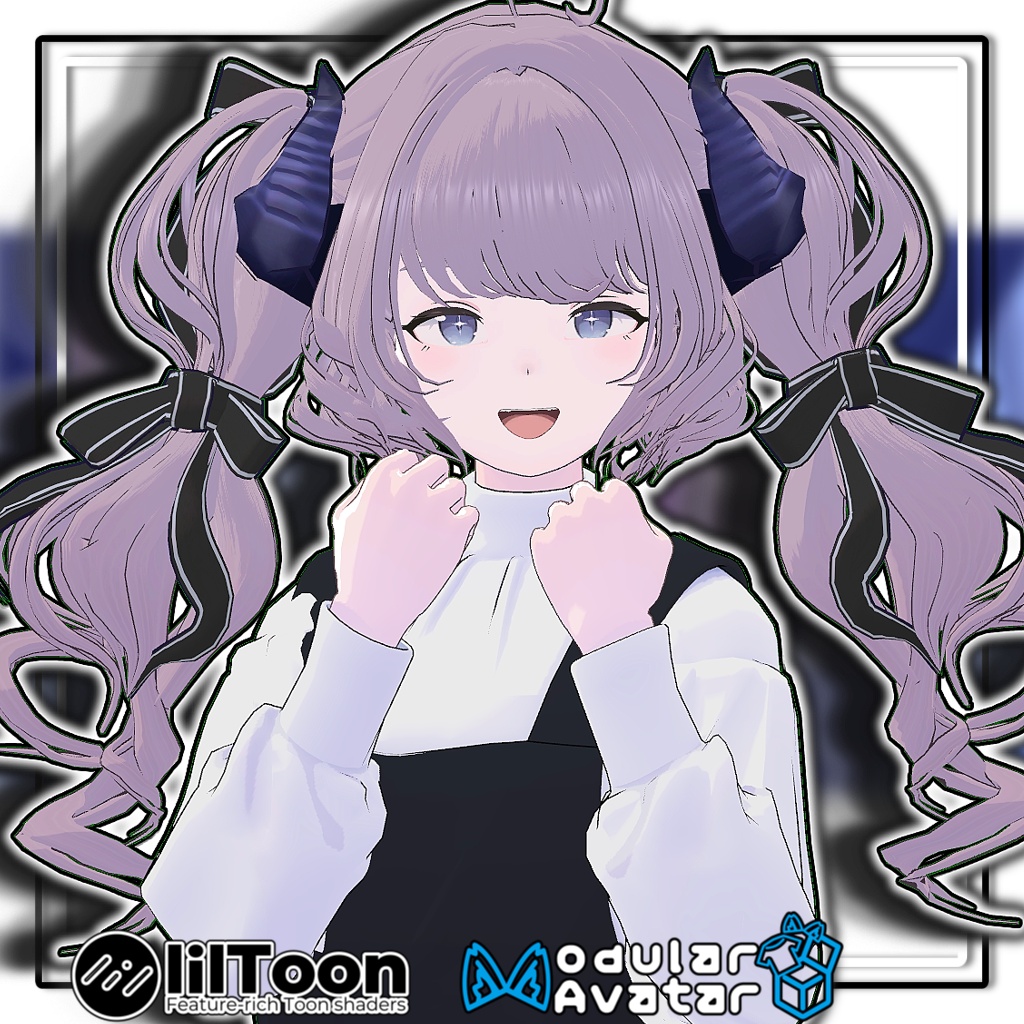 【複数アバター対応】🐉ドラゴニックふわもこツイン🎀【髪型】