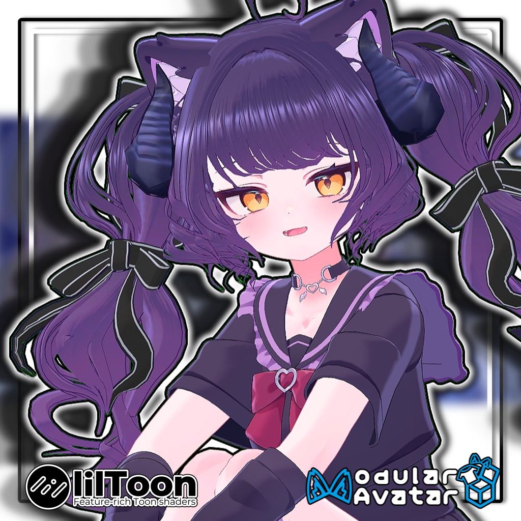 【複数アバター対応】🐉ドラゴニックふわもこツイン🎀【髪型】