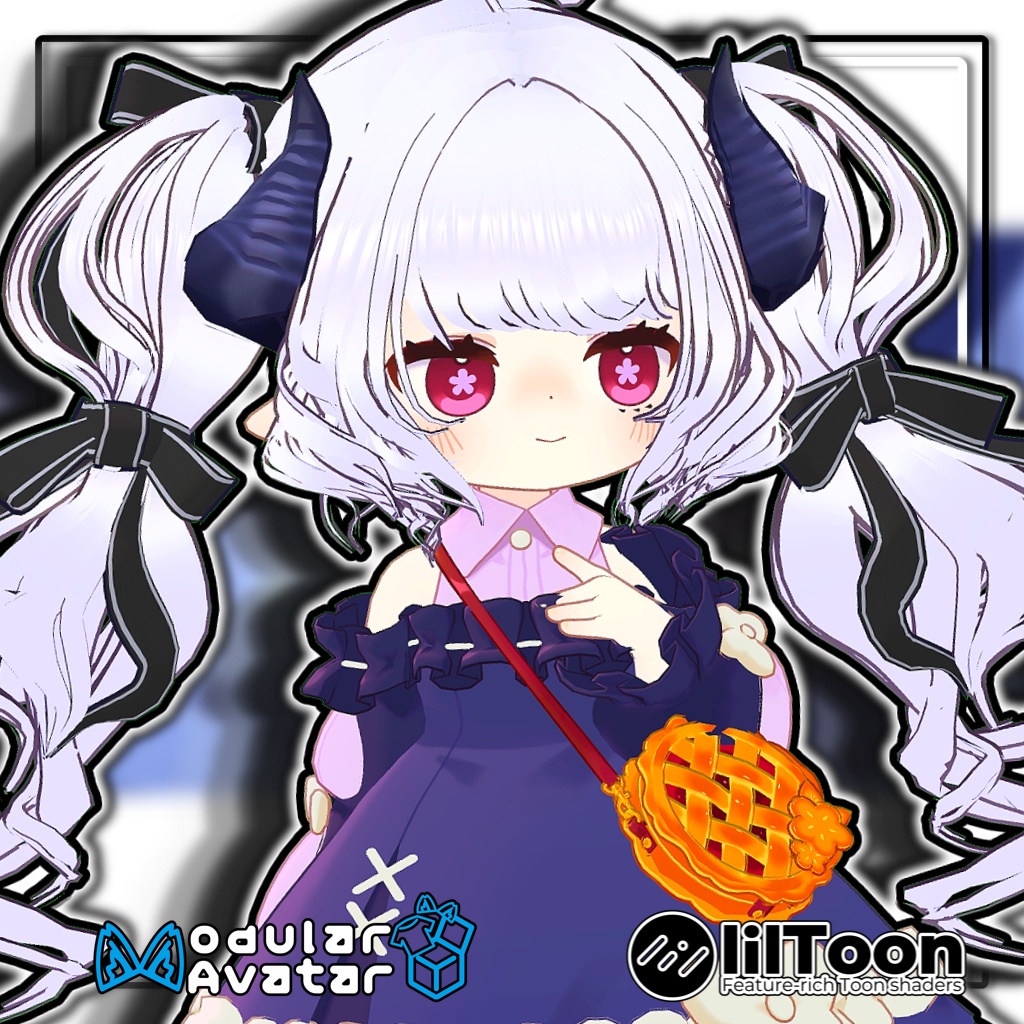 【複数アバター対応】🐉ドラゴニックふわもこツイン🎀【髪型】