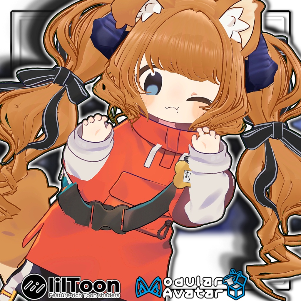 【複数アバター対応】🐉ドラゴニックふわもこツイン🎀【髪型】