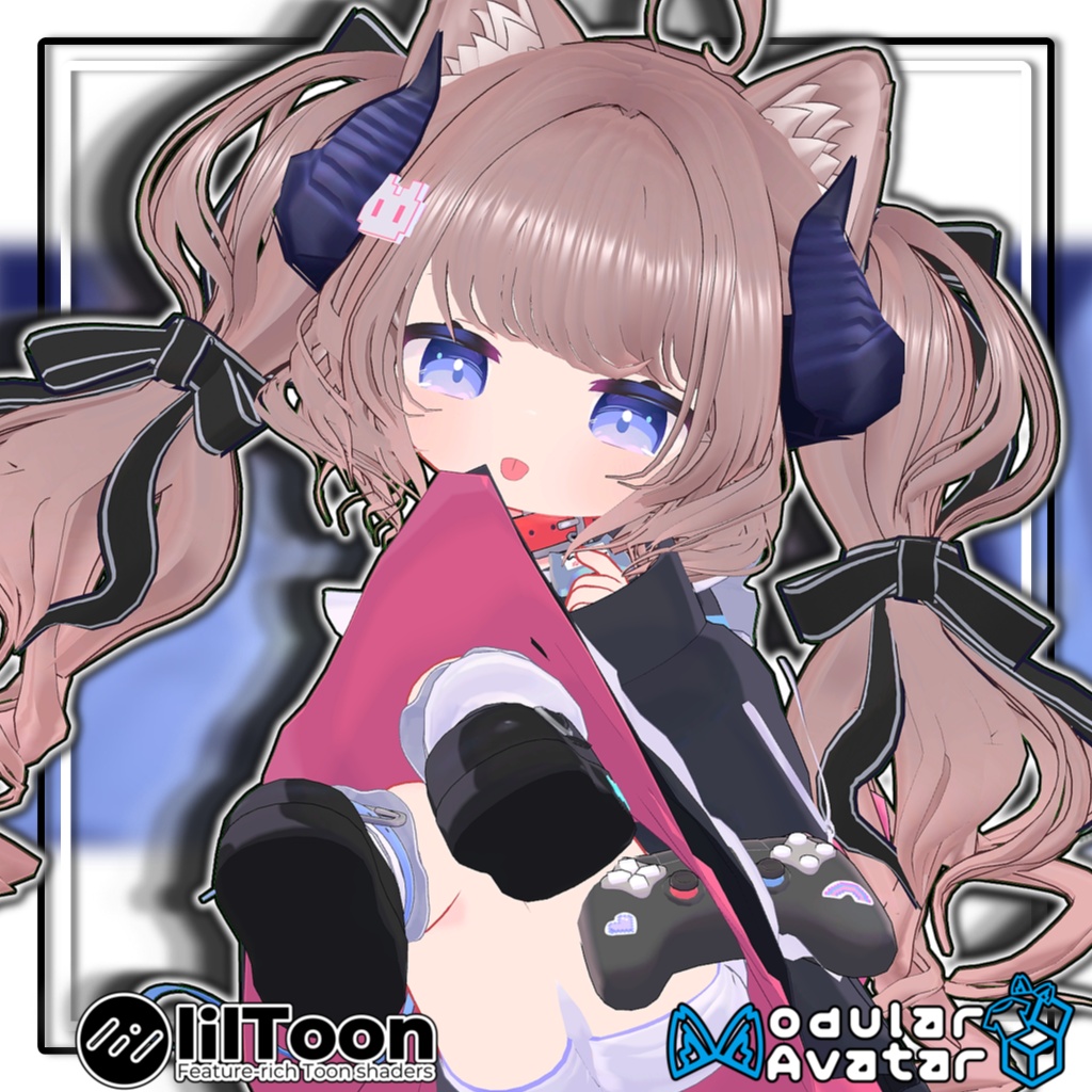【複数アバター対応】🐉ドラゴニックふわもこツイン🎀【髪型】