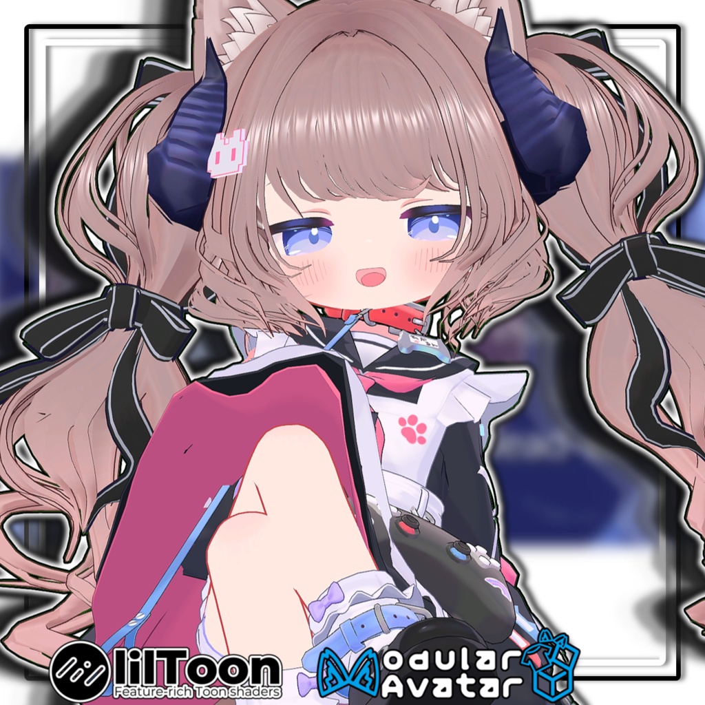 【複数アバター対応】🐉ドラゴニックふわもこツイン🎀【髪型】