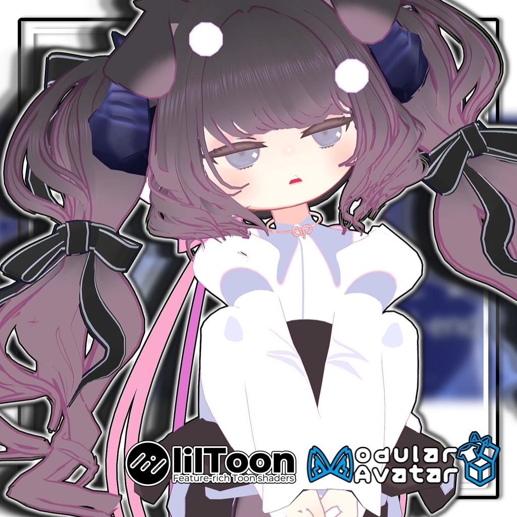 【複数アバター対応】🐉ドラゴニックふわもこツイン🎀【髪型】