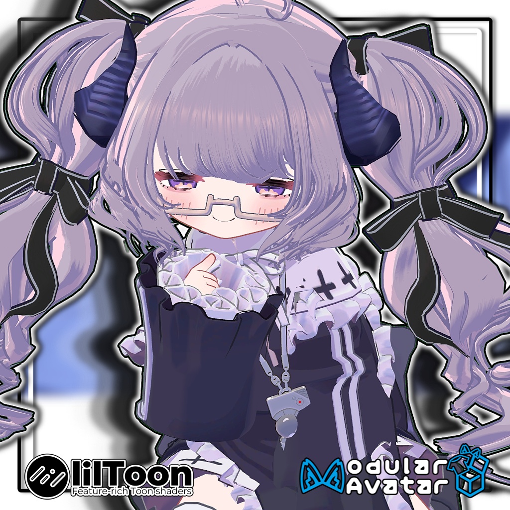 【複数アバター対応】🐉ドラゴニックふわもこツイン🎀【髪型】
