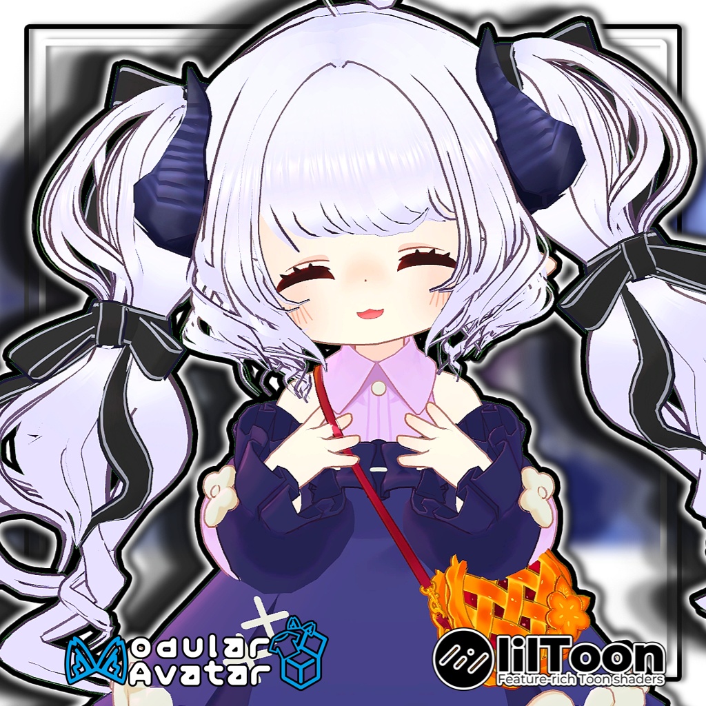【複数アバター対応】🐉ドラゴニックふわもこツイン🎀【髪型】