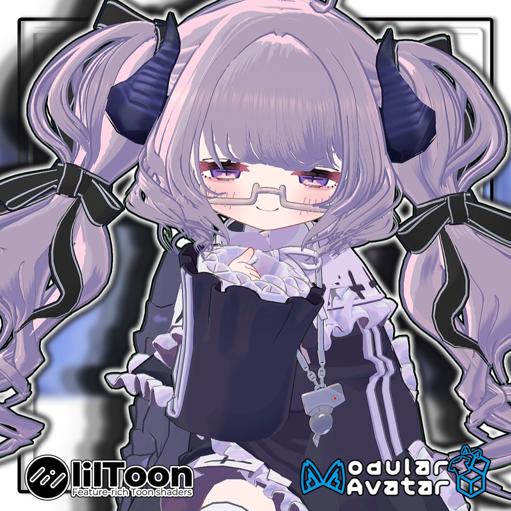 【複数アバター対応】🐉ドラゴニックふわもこツイン🎀【髪型】
