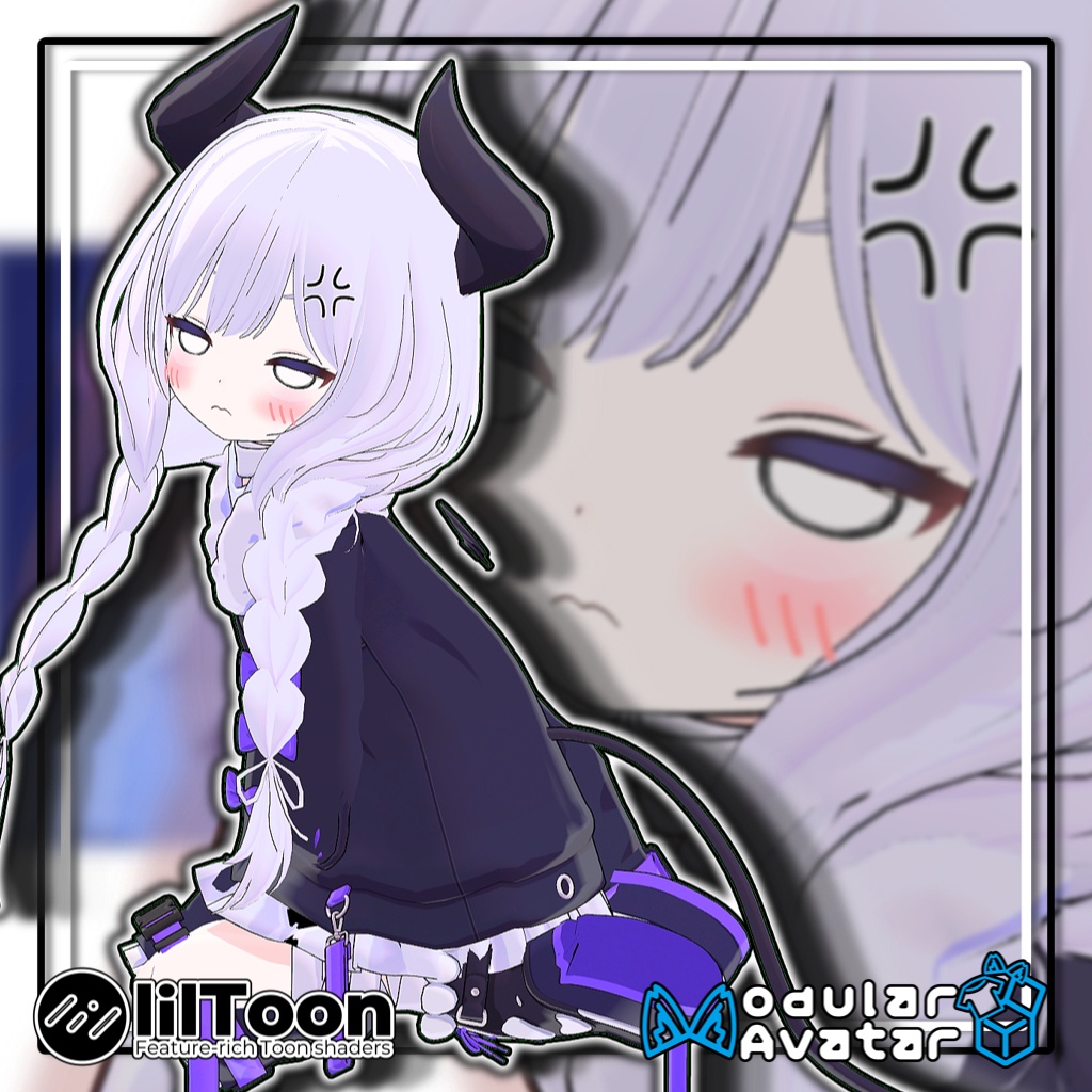 【複数アバター対応】2wayふんわりおさげボブ/2-Way Fluffy Braided Bob【髪型】