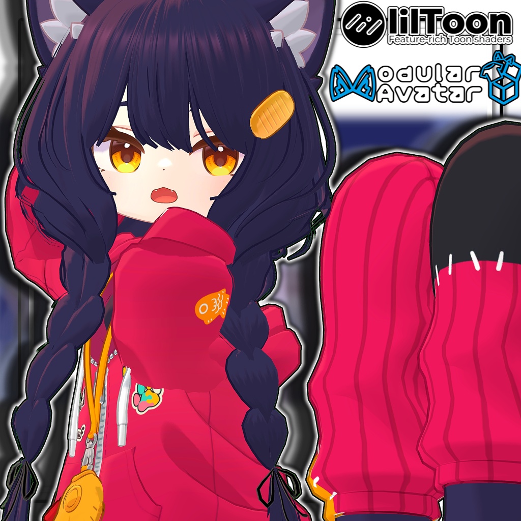 【複数アバター対応】2wayふんわりおさげボブ/2-Way Fluffy Braided Bob【髪型】