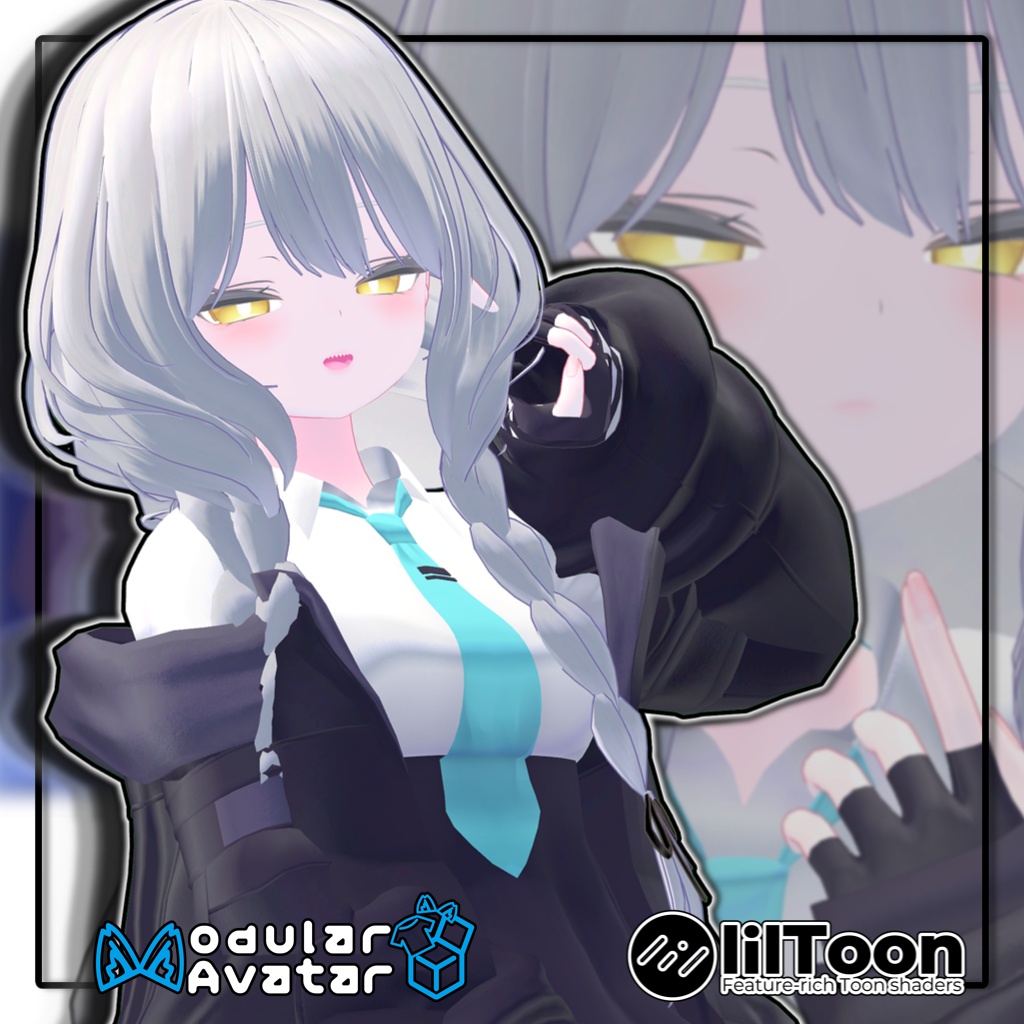 【複数アバター対応】2wayふんわりおさげボブ/2-Way Fluffy Braided Bob【髪型】