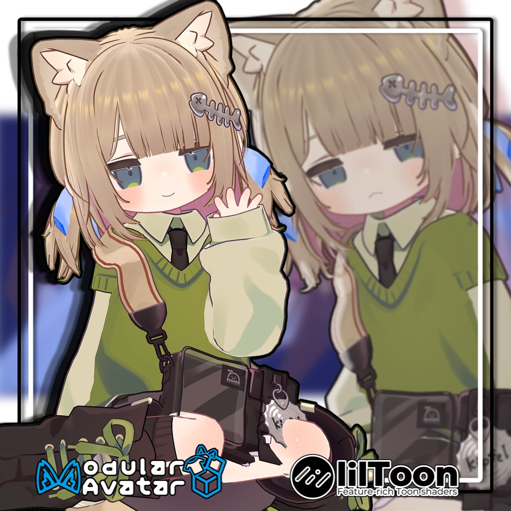【複数アバター対応】ローツインボブヘア/LowTwin-Bob Hair【髪型】