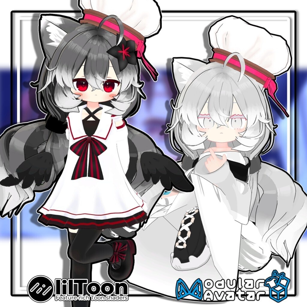 【6アバター対応】ツインヌ|犬耳付き ふわもこローツインテール【髪型】