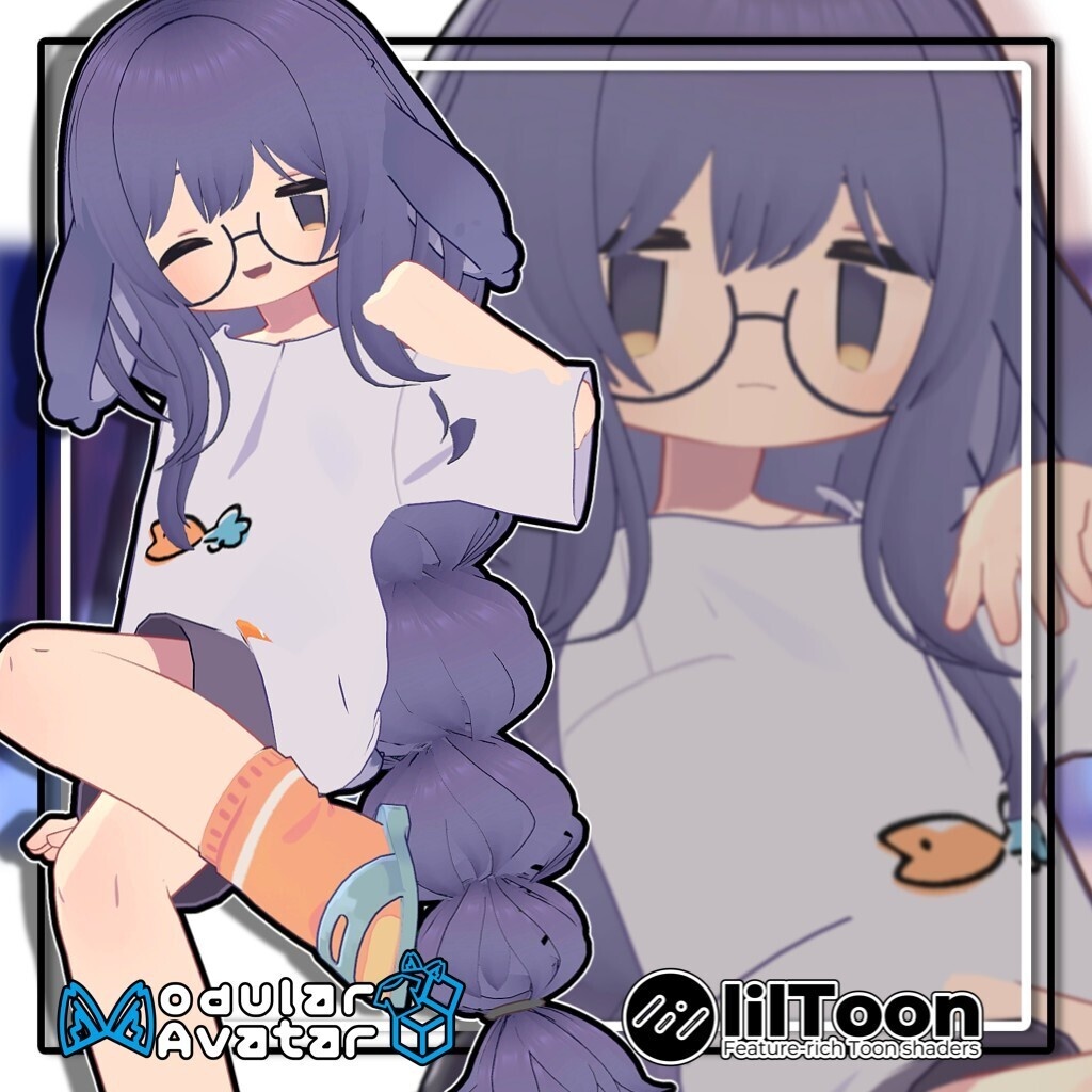 【13アバター対応】ボリュームロングお下げ/Volume_Long【髪型】