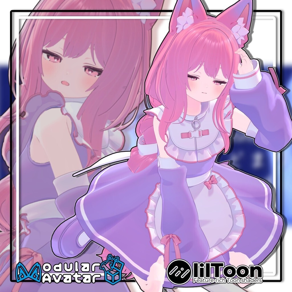 【13アバター対応】ボリュームロングお下げ/Volume_Long【髪型】
